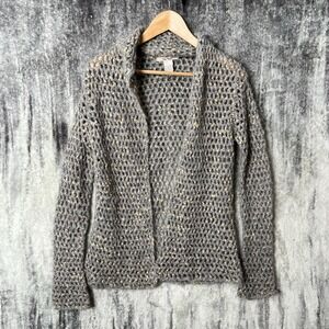 Free People Women's Open Knit Acrylic Mohair Blend Cardigan Brown Size Medium